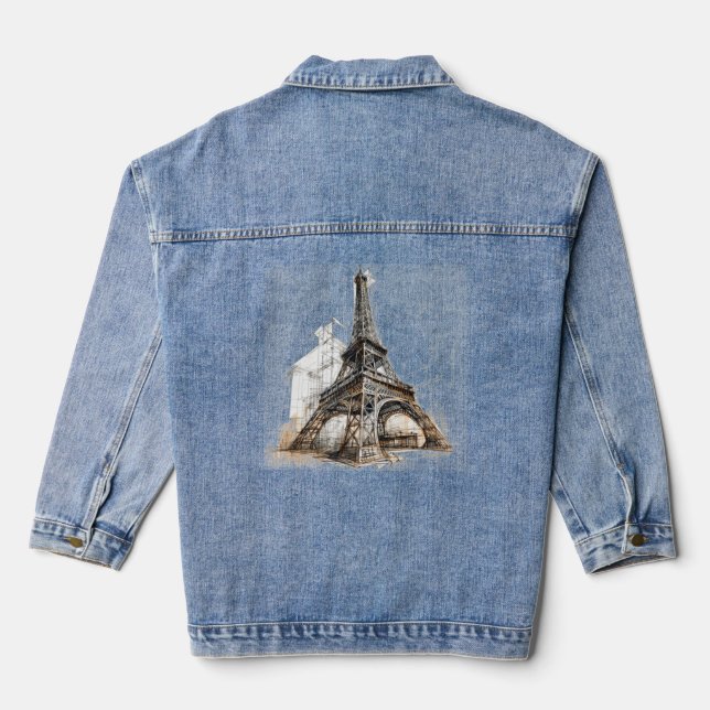 Eiffel Tower  Denim Jacket (Back)