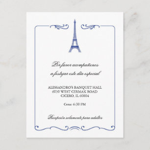 Eiffel Tower Elegant Reception Card
