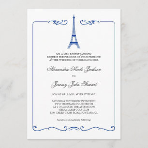 Eiffel Tower Elegant Wedding Invitation