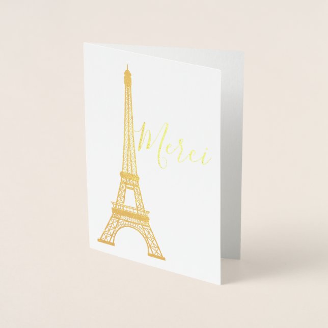 Eiffel Tower Foil Thank You Note Foil Card (Front)