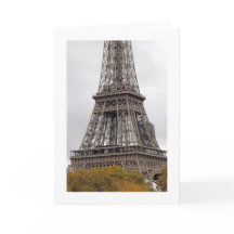 Eiffel Tower Folded Blank Greeting Card