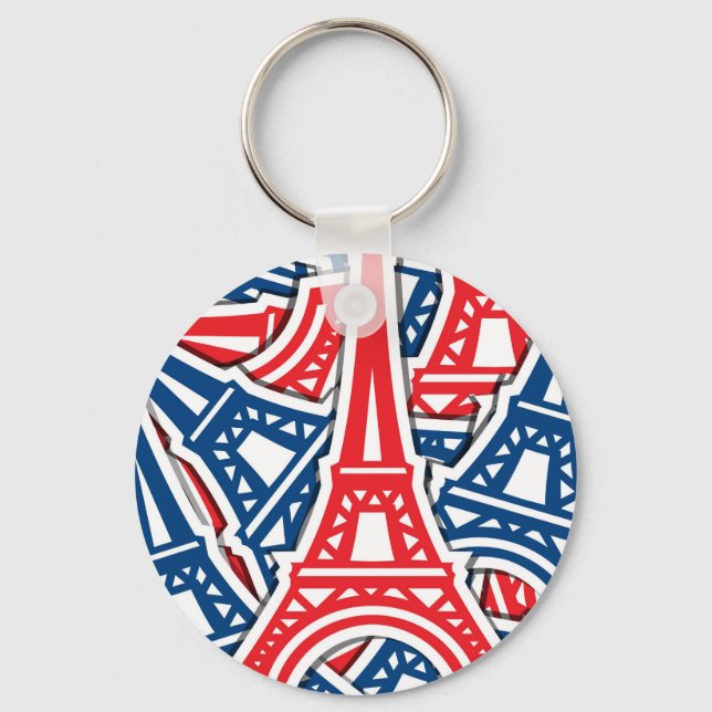 Eiffel Tower, France Pattern Key Ring (Front)