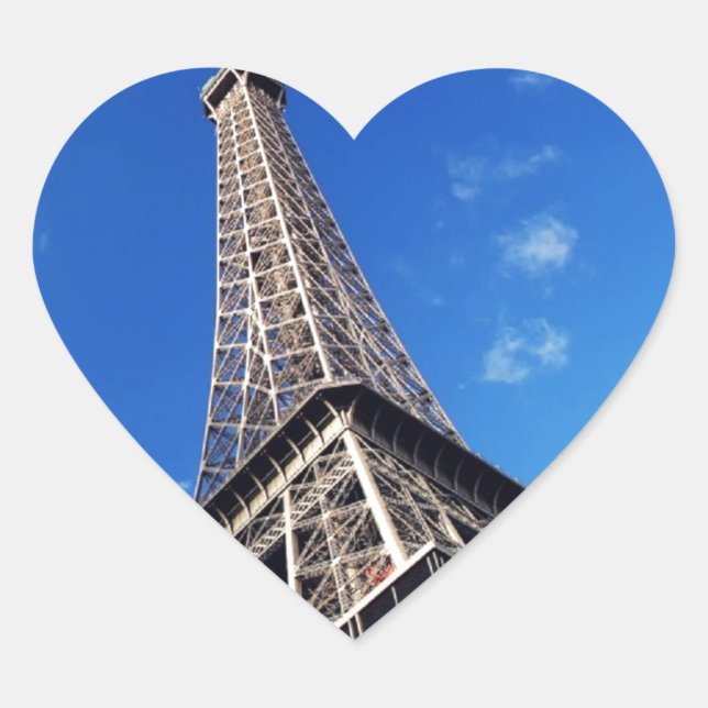 Eiffel Tower France Travel Photography Heart Sticker (Front)