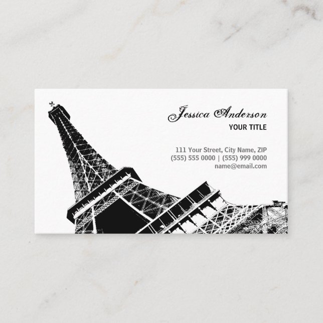 Eiffel Tower French Chic business cards (Front)