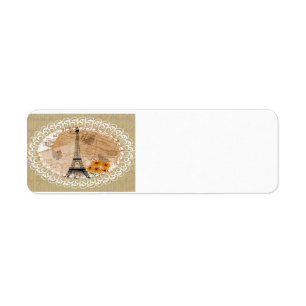Eiffel Tower French Postcards Return Address Label