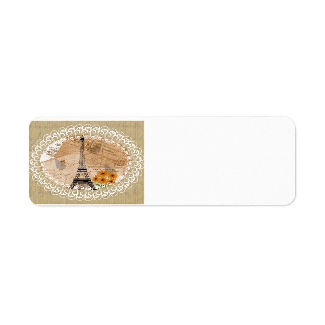 Eiffel Tower French Postcards Return Address Label (Front)