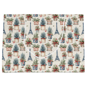 Eiffel Tower, French Topiaries Paris Christmas Large Gift Bag