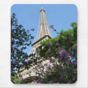 Eiffel Tower Garden Mouse Pad