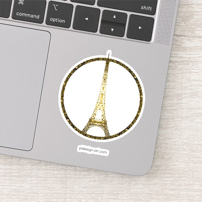 Eiffel Tower gold glitter sparkles (Detail)