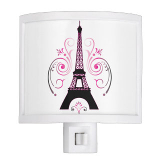 Eiffel Tower Gradient Swirl Design Night Lights
