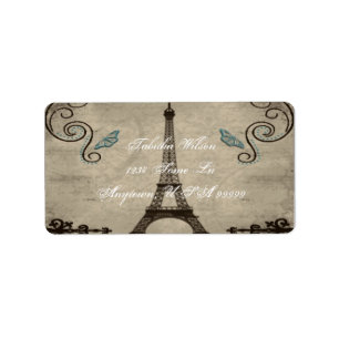 Eiffel Tower Grunge Address Label