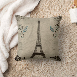 Eiffel Tower Grunge American MoJo Pillow