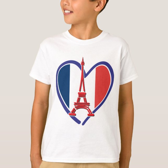 Eiffel Tower Heart T-Shirt (Front)