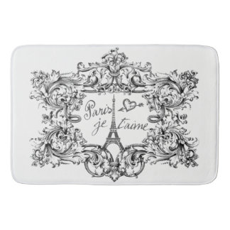 Eiffel Tower "I love Paris" "Paris Je taime" Bath Mat