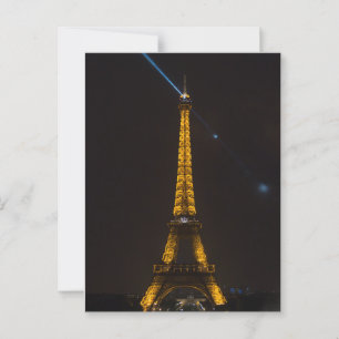 Eiffel Tower Illuminated: Paris by Night Postcard