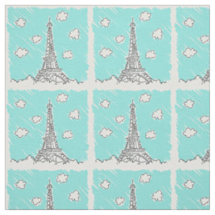 Eiffel Tower Illustration custom fabric