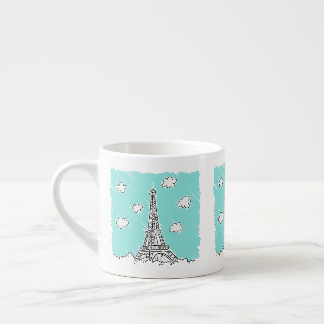 Eiffel Tower Illustration espresso mug (Left)
