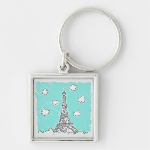 Eiffel Tower Illustration key chain