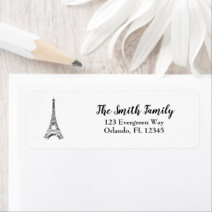 Eiffel Tower Illustration Paris Return Address Label