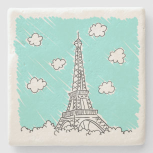 Eiffel Tower Illustration stone coasters