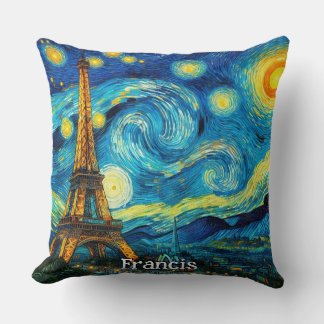 Eiffel Tower Impressionism Cushion