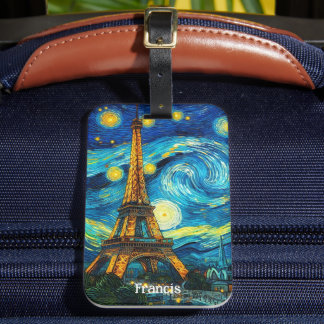 Eiffel Tower Impressionism Luggage Tag
