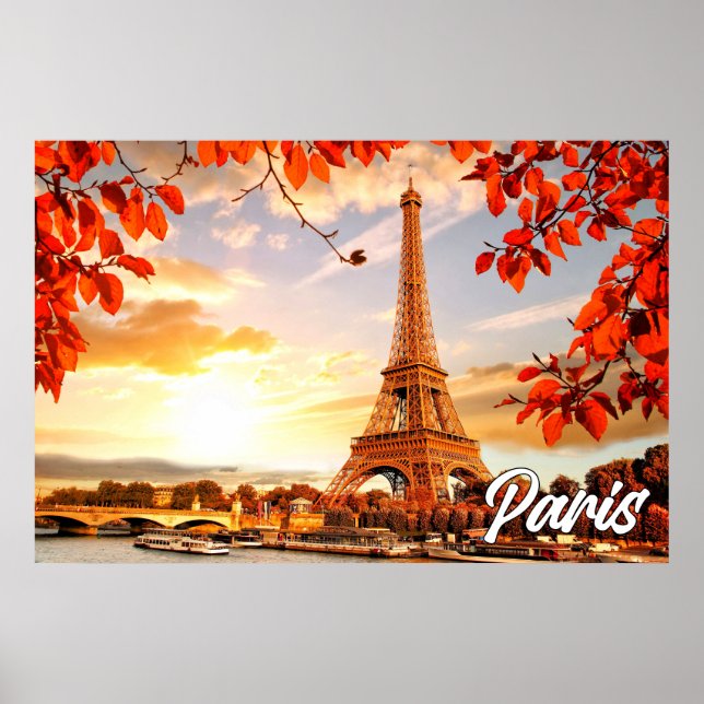 Eiffel Tower In Autumn | Paris, France Poster (Front)