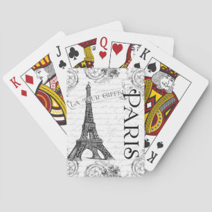 Eiffel Tower in Black and White Playing Cards