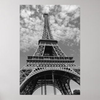 Eiffel Tower in black and white Poster