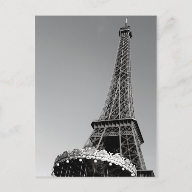 Eiffel Tower in black & white Postcard (Front)