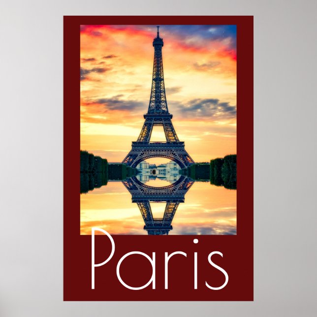 Eiffel Tower in Paris Artwork France Travel Poster (Front)