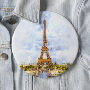 Eiffel Tower in Paris during sunset nr2 6 Cm Round Badge