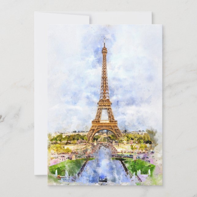 Eiffel Tower in Paris during sunset nr2 Thank You Card (Front)