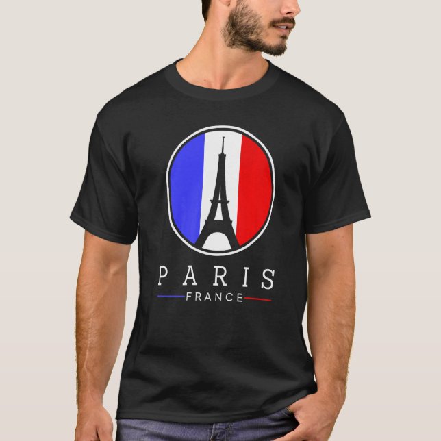 Eiffel Tower In Paris France Love Sign With French T-Shirt (Front)