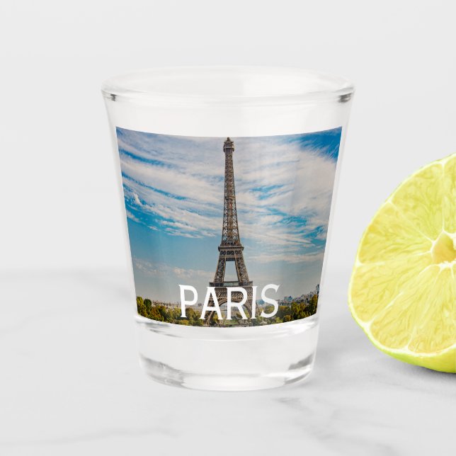 Eiffel tower in Paris Shot Glass (Front)