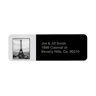 Eiffel Tower In Paris Striped Vintage Return Address Label