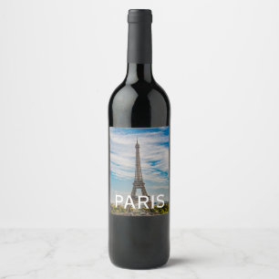 Eiffel tower in Paris Wine Label