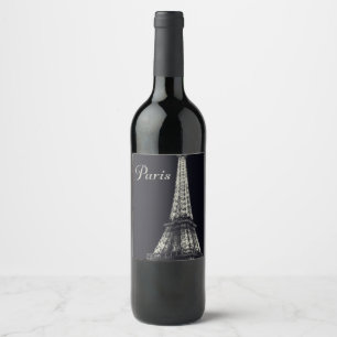Eiffel Tower in Paris Wine Label