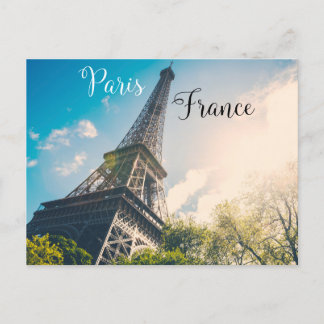 Eiffel Tower in Paris with strong lens flare Postcard