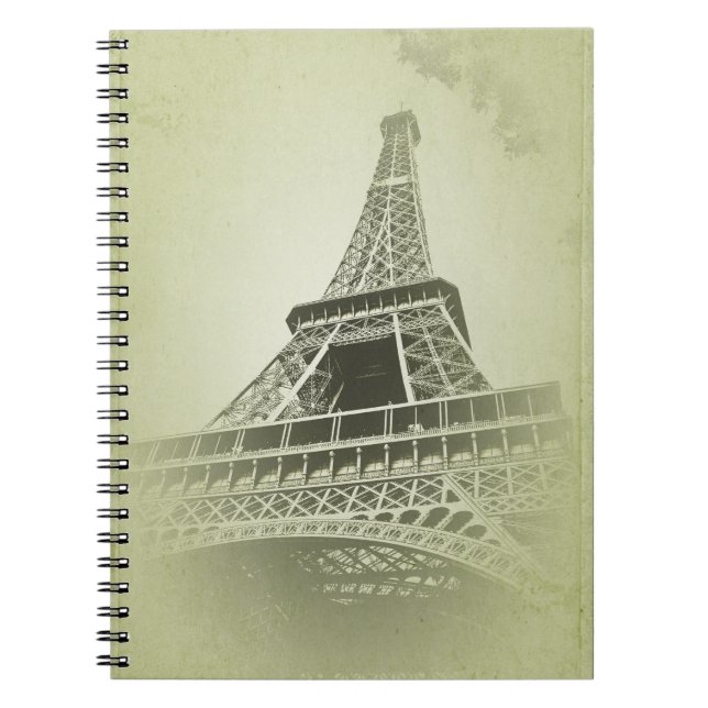 Eiffel Tower in sepia tone Notebook (Front)