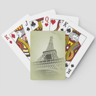 Eiffel Tower in sepia tone Playing Cards