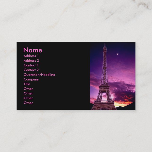 Eiffel Tower In Sunshine Profile Card (Front)