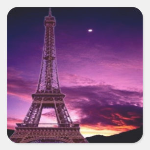 Eiffel Tower in Sunshine Sky Square Sticker