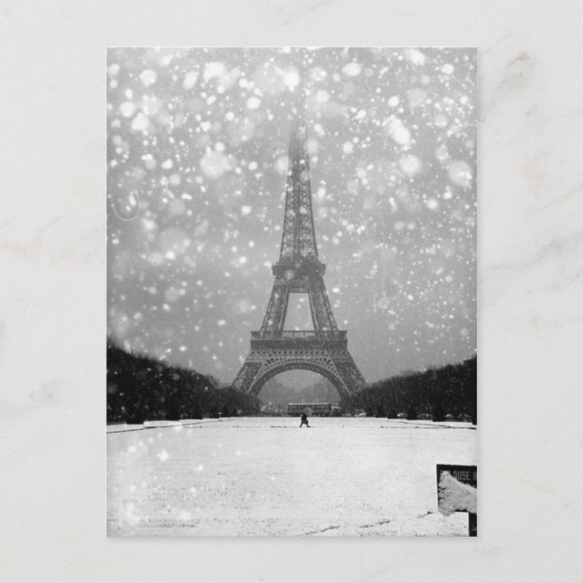 Eiffel Tower in the snow 1964 - Robert Doisneau Postcard (Front)