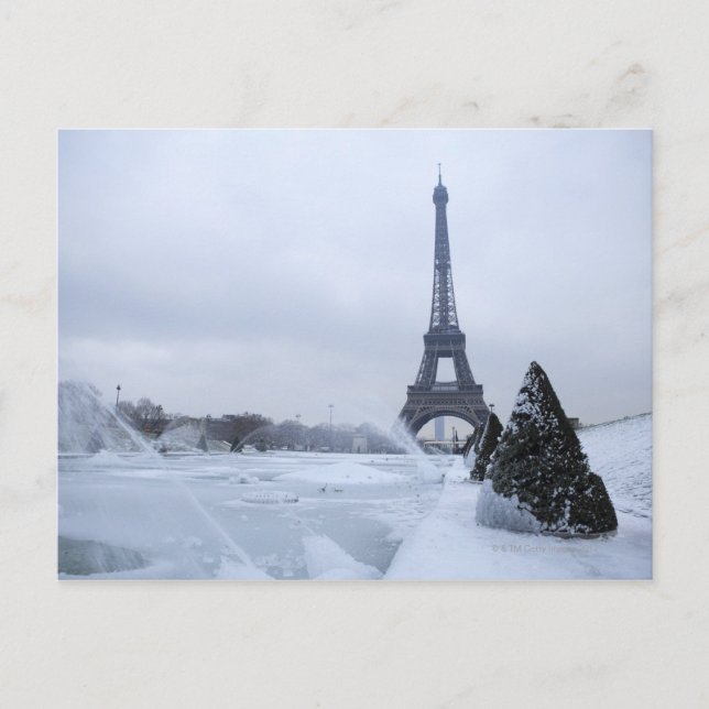 Eiffel tower in winter postcard (Front)