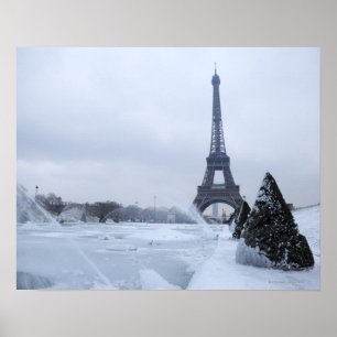 Eiffel tower in winter poster