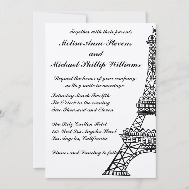 Eiffel Tower Invitation (Front)