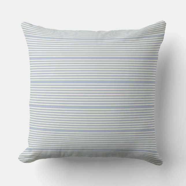 Eiffel tower J'adore Paris blue white stripes Outdoor Cushion (Front)