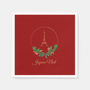 Eiffel Tower Joyeux Noel Napkin