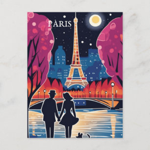 Eiffel Tower Landmark of Paris Holiday Postcard